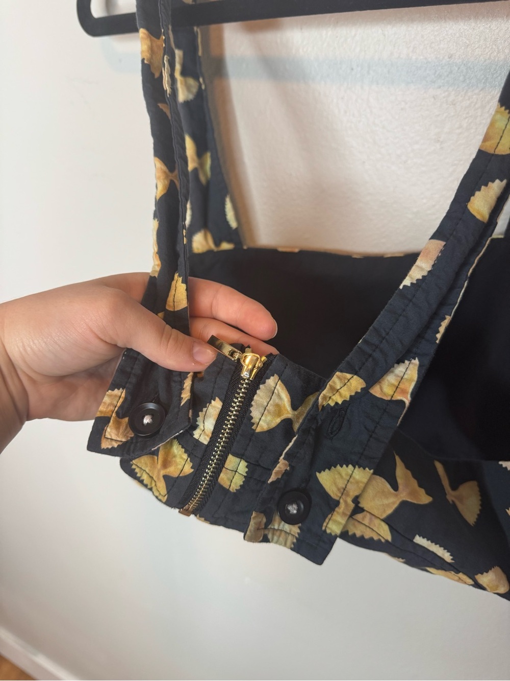 Rachel Antonoff Antonia Cropped Top in Farfalle Pasta Print Black RARE - Picture 10 of 10